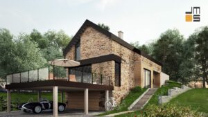 Projekt domu w górach mała działka duży spadek