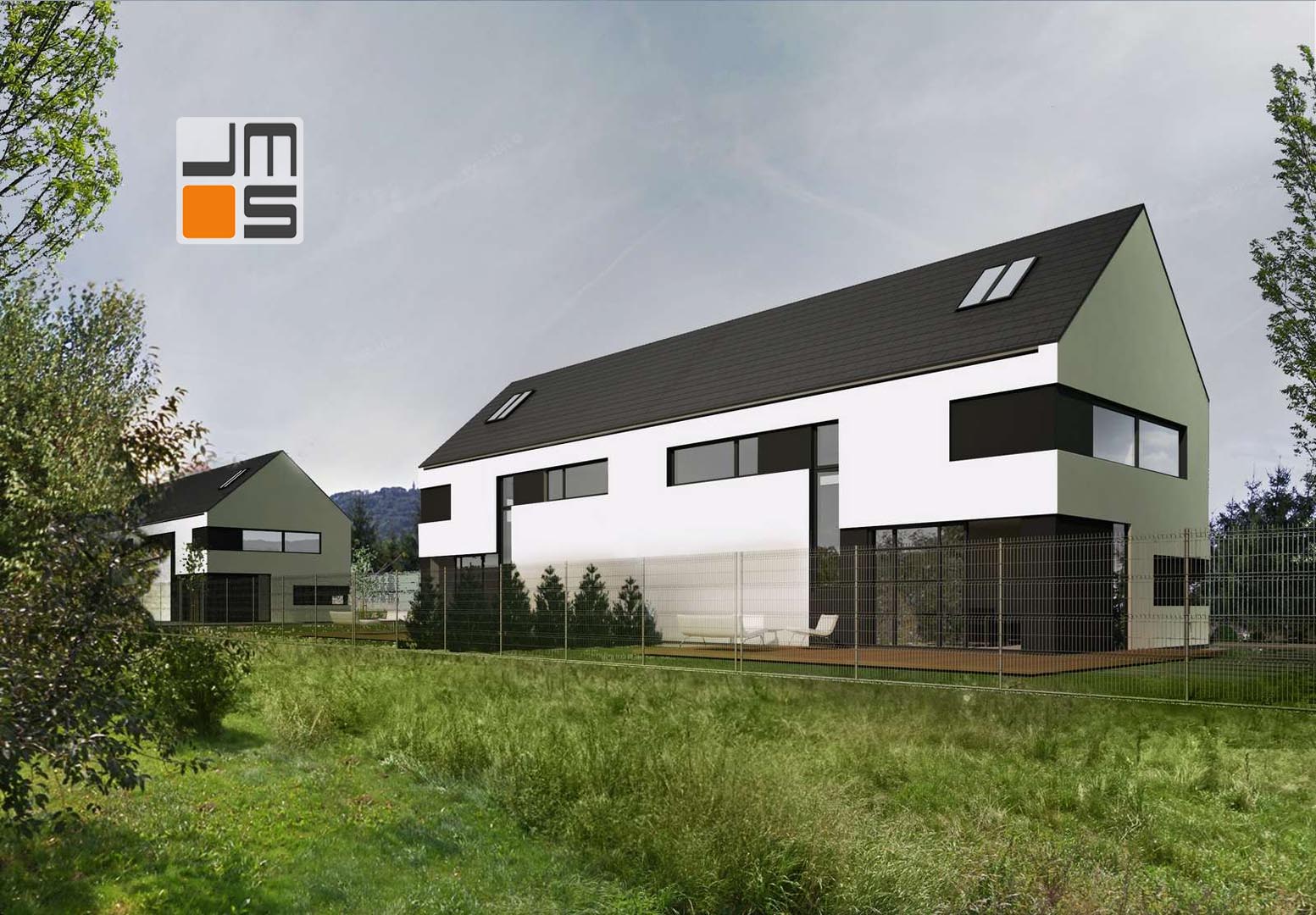 Bliźniacza zabudowa z nowatorskimi oknami