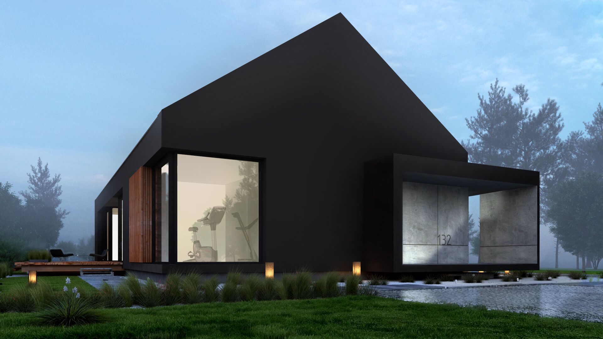 Nowoczesna architektura często realizowana jest w chłodnych kolorach i materiałach elewacyjnych które trzeba przełamnać ciepłym drewnem by były bardziej przyjazne.