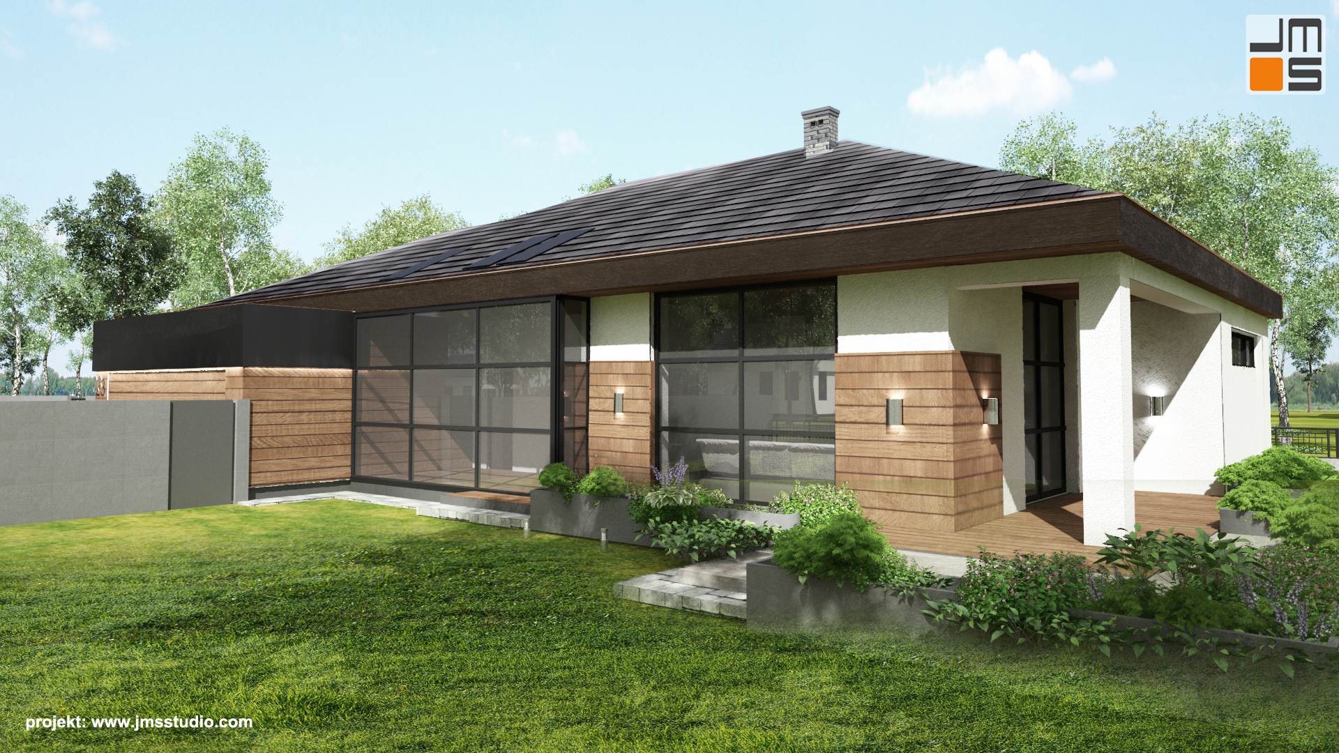 Ciekawy pomysł na projekt dużych okiem o charakterze industrialnym w kolorze antracytowym wykonane z aluminium w Willi na Śląsku