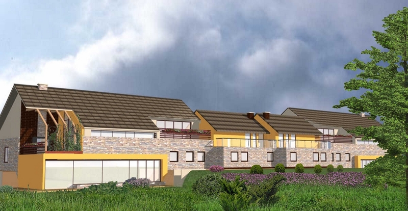 Nowoczesne osiedle domków jednorodzinnych.