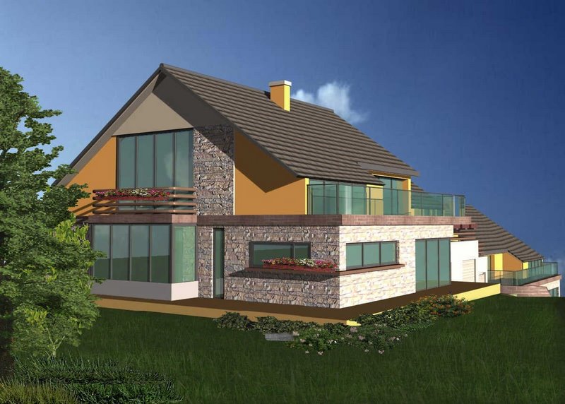 Osiedle nowoczesnych domów jednorodzinnych.