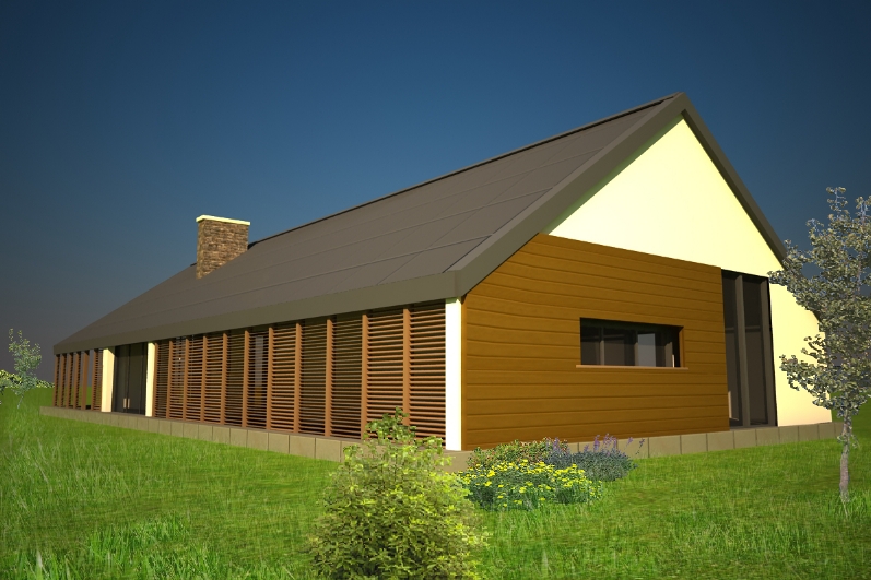 Żaluzje fasadowe w budynku domu jednorodzinnego