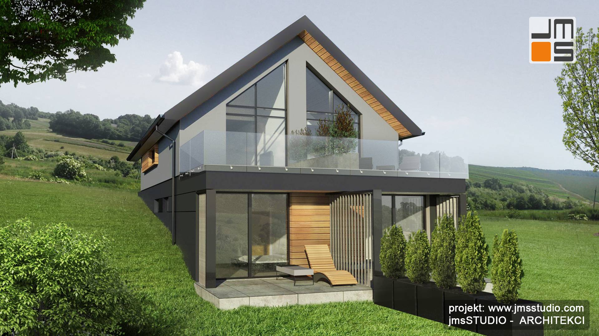 Indywidualny projekt domu bliźniak dwulokalowy pod Krakowem