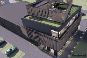 Pomysł na taras zielony na dachu biurowca to dobre rozwiązanie dla oszczędności powierzchni biologicznie czynnej