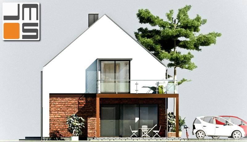 Elewacja południowa domu z dachem bez okapu