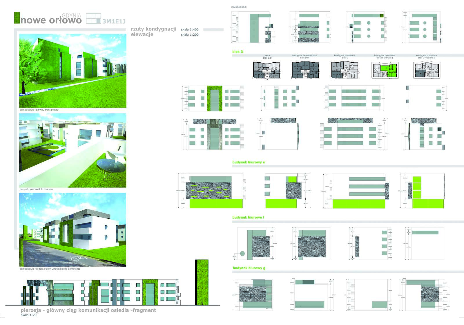 Elewacje budynków wielorodzinnych w Nowym Orłowie