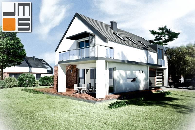 Koncepcja prostego budynku jednorodzinnego z zadaszonym tarasem