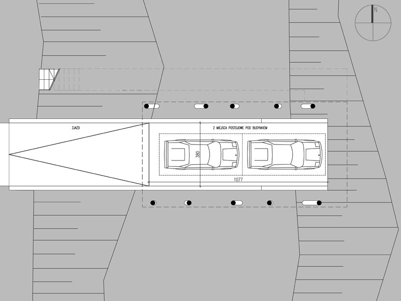 Projekt domu na słupach rzut przyziemia
