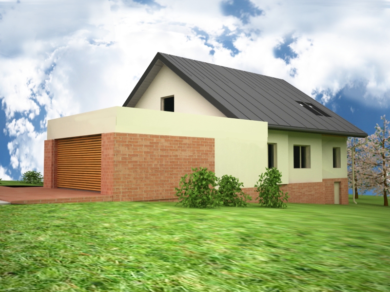 Projekt indywidualny domu z garażem dwustanowiskowym