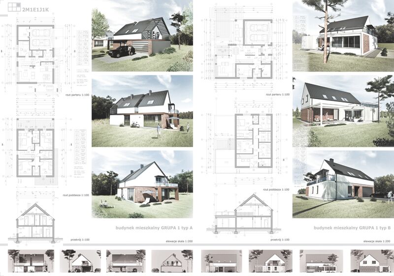 Projekt konkursowy na zagospodarowanie osiedla domów jednorodzinnych
