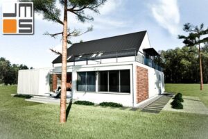 Projekt nowoczesnego domu z akcentami z czerwonej cegły