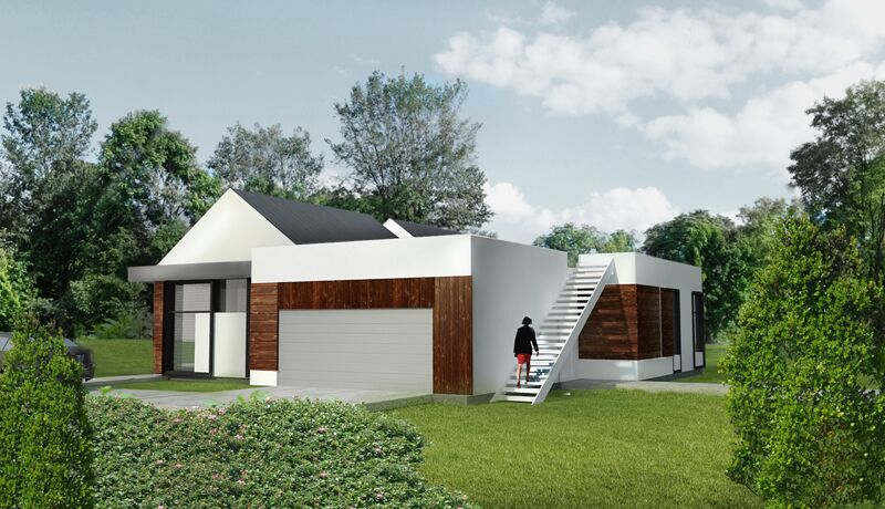 Projekt schodów zewnętrznych domu jednorodzinnego