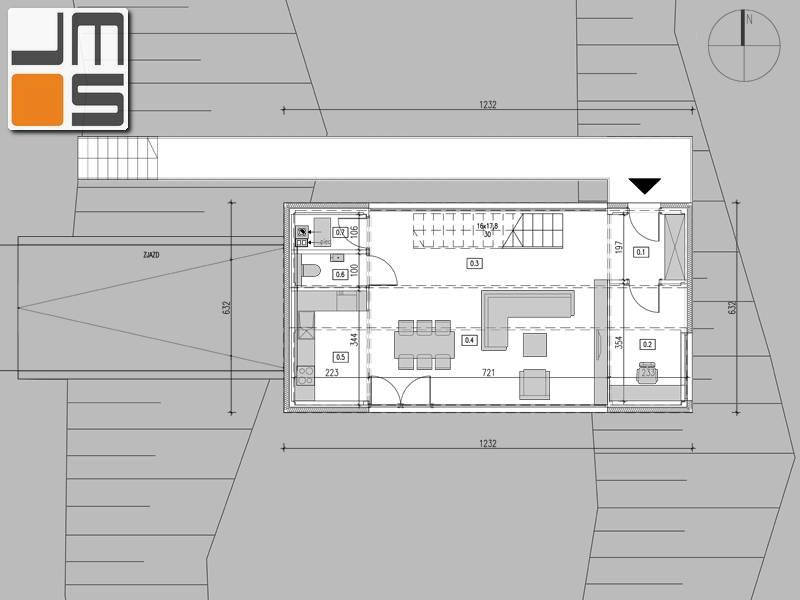 Rzut parteru domu kostki  rzut parteru domu z kontenerów