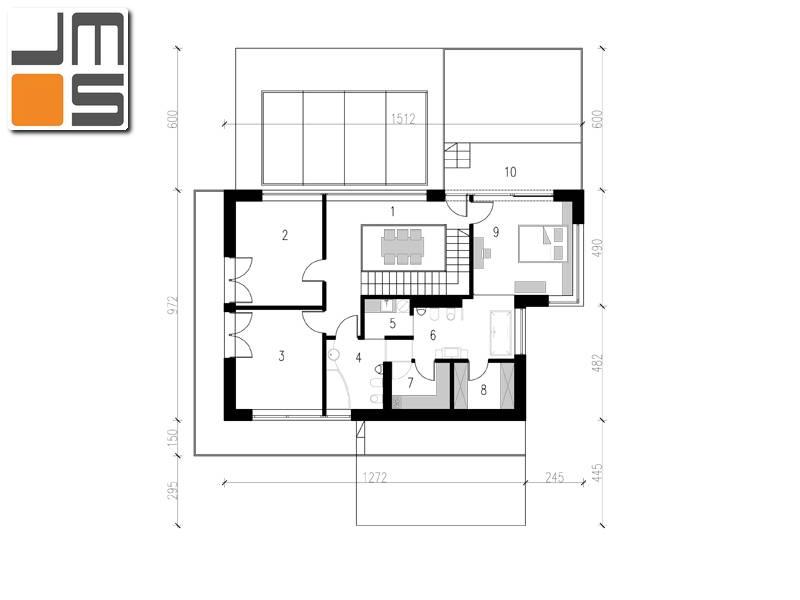 Rzut pietra domu nowoczesnego