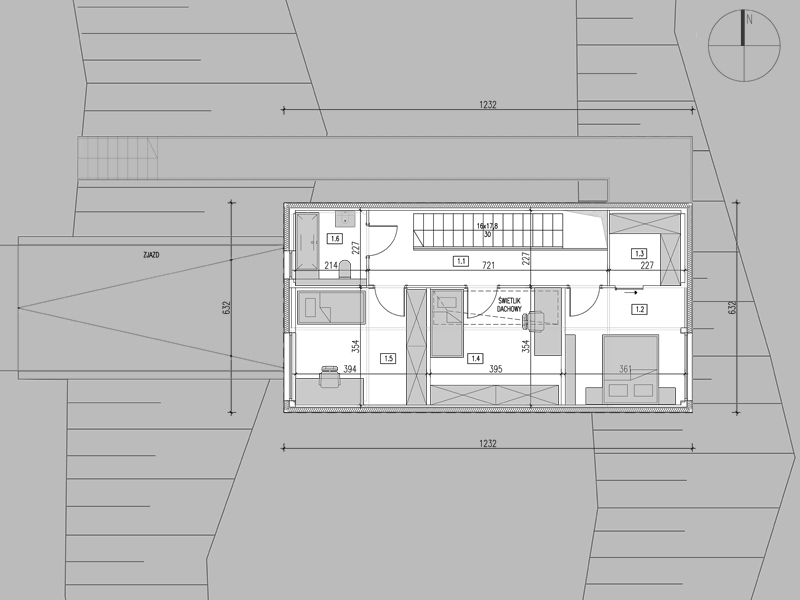 Rzut piętra domu z kontenerów