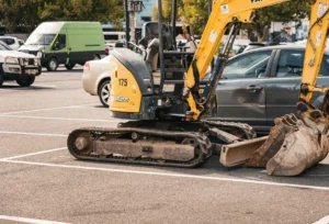Parking w Wołosatem po zakończonej rewitalizacji z nową infrastrukturą turystyczną